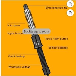 Conair Instant Heat 3/4" Curling Iron Brush. 30 Second Heat-Up. 25 Heat Settings